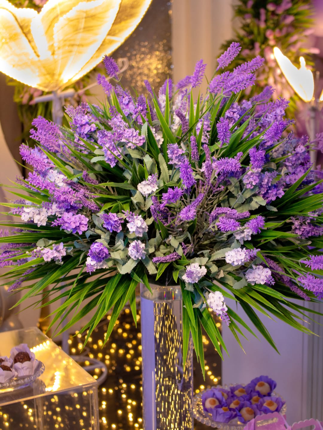 Mesa de doces lavanda